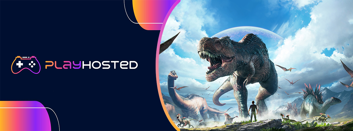 Optez pour un hébergement serveur ARK : logo, expérience multijoueur enrichissante, performance optimale, sécurité garantie et jeu fluide.