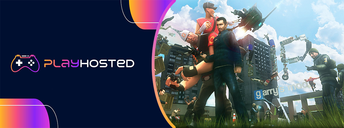 Optez pour un hébergement serveur GMOD : logo, expérience multijoueur enrichissante, performance optimale, sécurité garantie et jeu fluide.