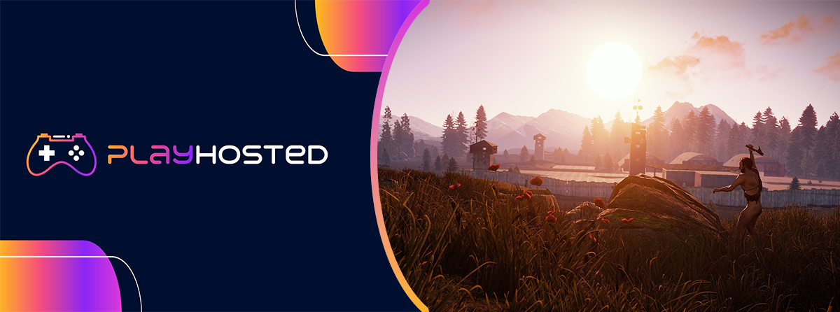 Optez pour un hébergement serveur rust : logo, expérience multijoueur enrichissante, performance optimale, sécurité garantie et jeu fluide.